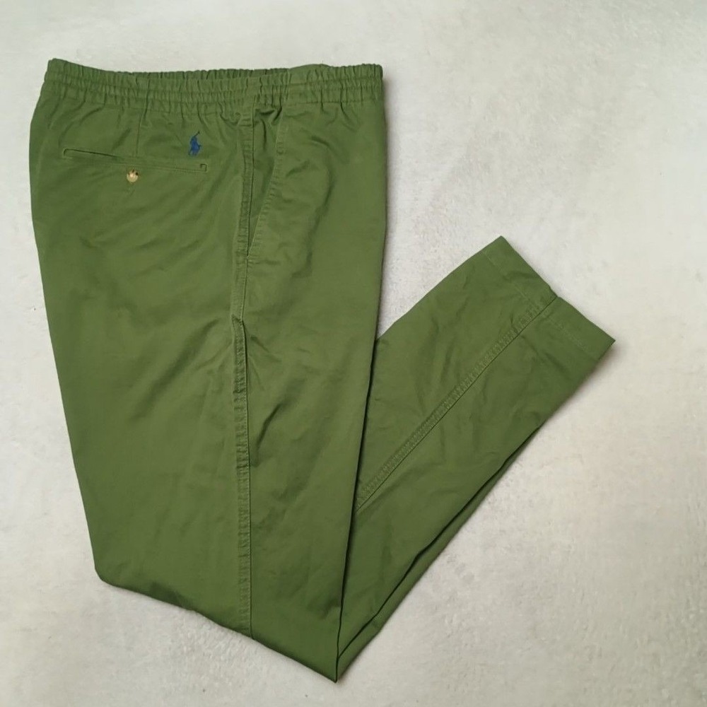 Polo Ralph Lauren Pants Mens 2XL Green Slim Tapered Drawstring Jogger Pony Work